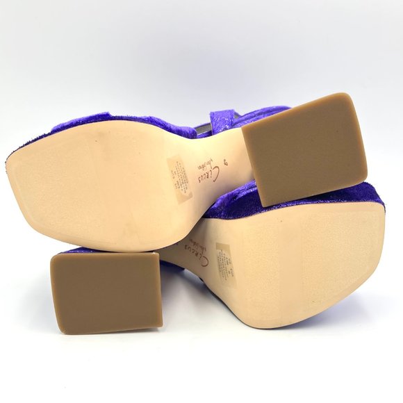 Circus NY Sam Edelman Size 8.5 Audrea‎ Purple Velvet Platforms Heels Shoes - Picture 8 of 13